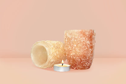 Crystal Glass Candle Holders (Pair)